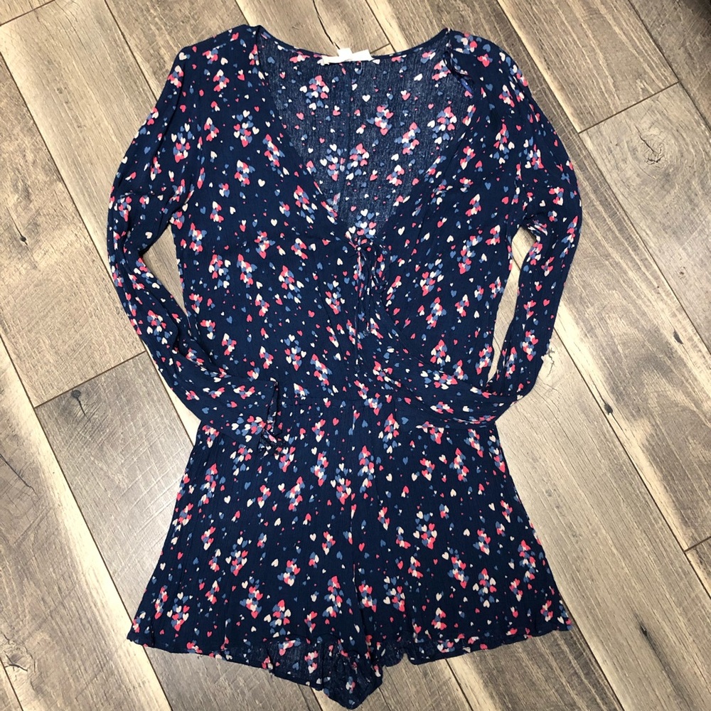 Love Stitch blue long sleeved heart romper